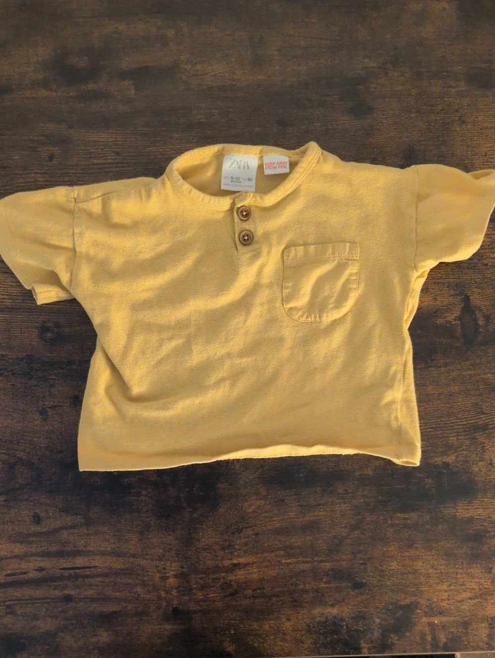 💙2/$20💙 Zara Yellow Henley Tee 9-12M